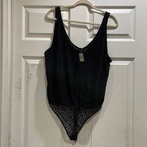 Free People Black Lace Bodysuit